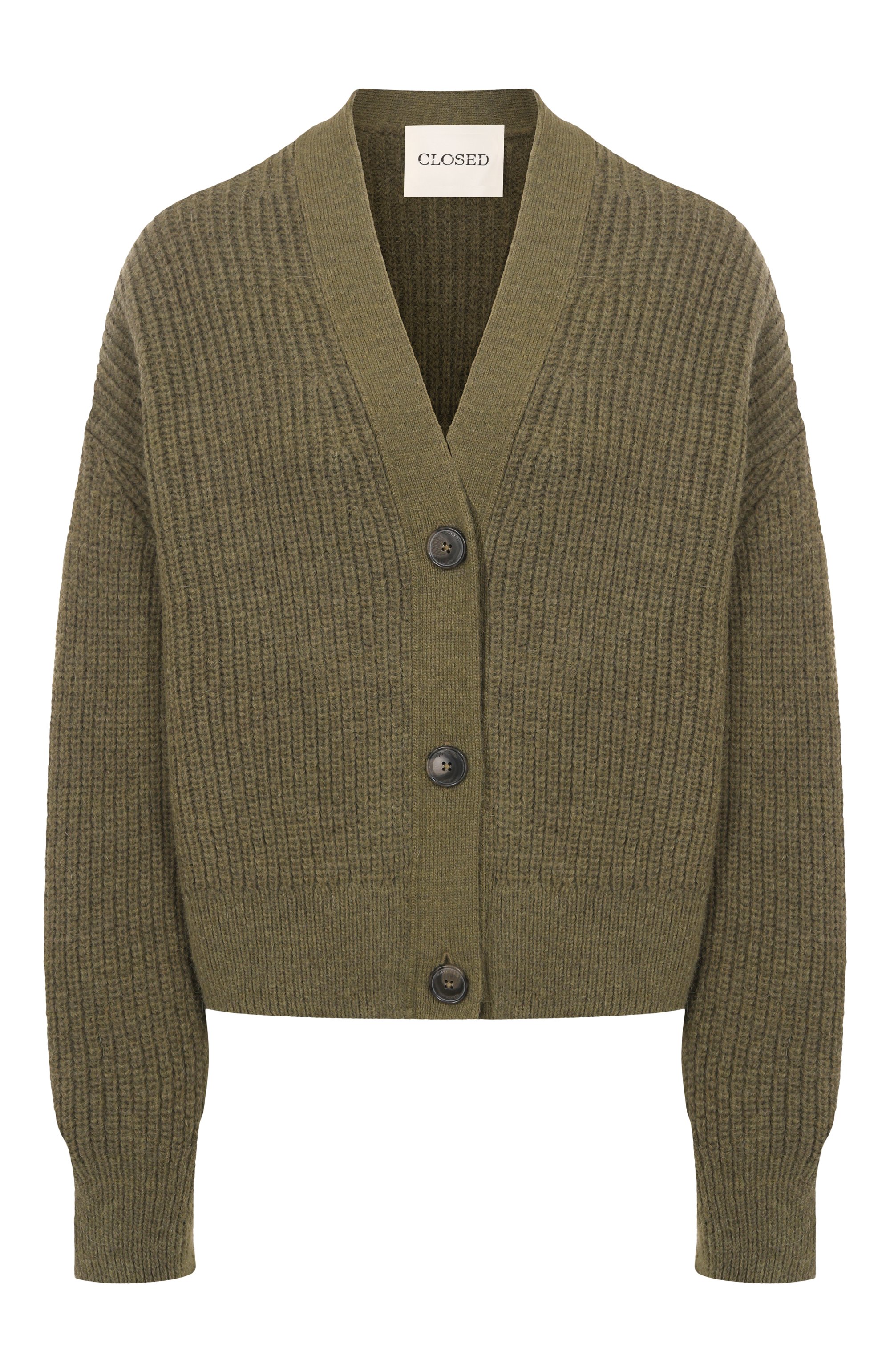 Кардиган CLOSED хаки цвета по цене 55050 руб., арт. C96099-98L-22, фото 1 Кардиган CLOSED, арт. C96099-98L-22, фото 1