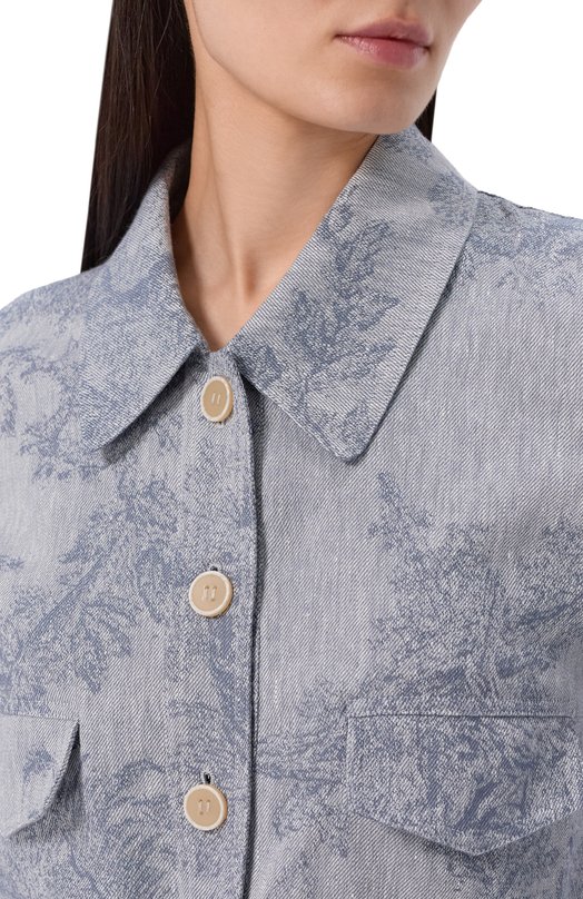 Куртка из хлопка и льна Lorena Antoniazzi P2642CP15B/5163 Голубой  P2642CP15B/5163 Фото 5