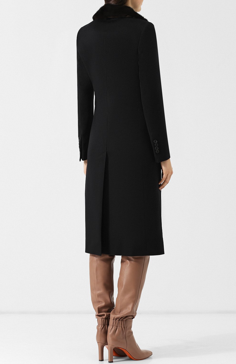 Приталенное кашемировое пальто с меховым воротником COLOMBO, арт. CP00044/LCP01/97035-10, фото 4