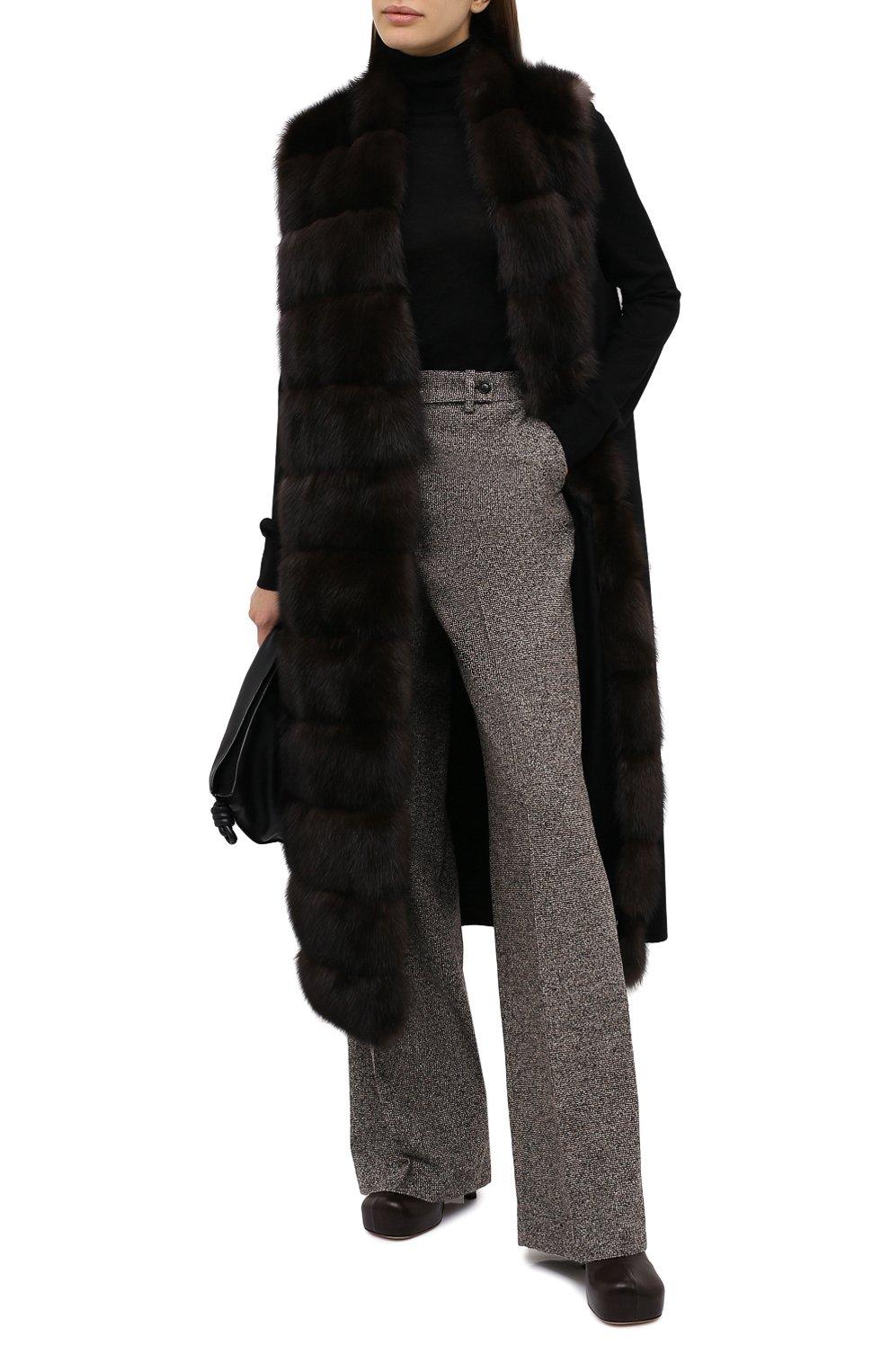 Жилет с меховой отделкой MANZONI24, арт. 20M769-ZDB1/EXTRADARK/BLACK/48-52, фото 2