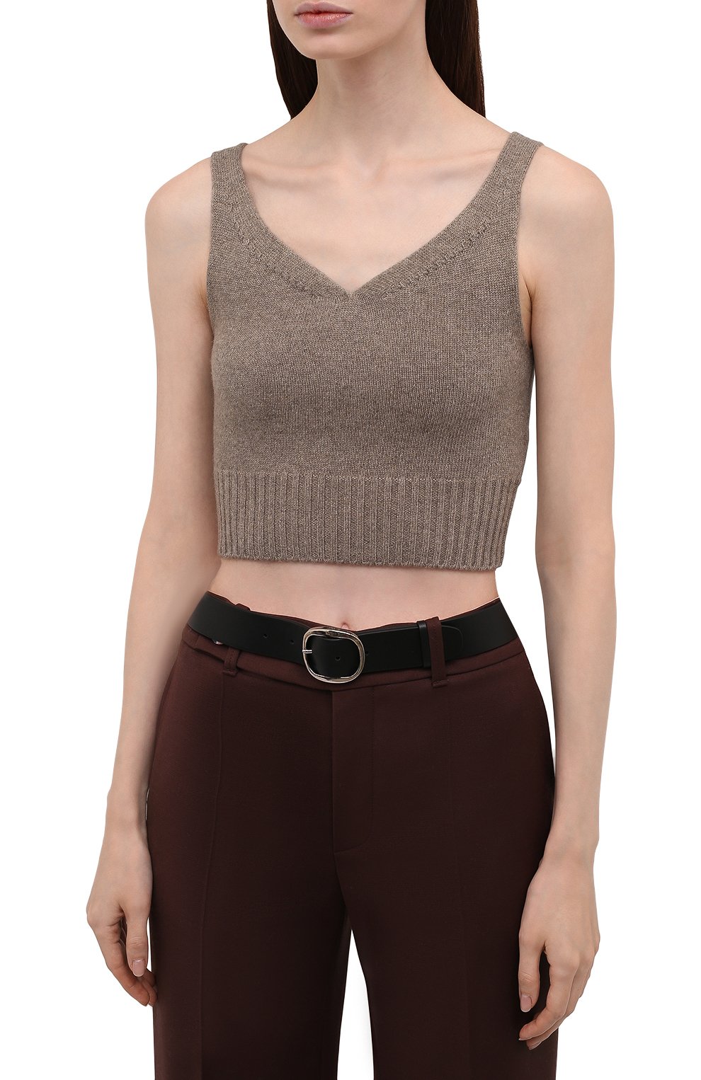 Топ из шерсти и кашемира LOW CLASSIC бежевого цвета по цене 22650 руб., арт. L0W21FW_KN01LK, фото 3 Топ из шерсти и кашемира LOW CLASSIC, арт. L0W21FW_KN01LK, фото 3