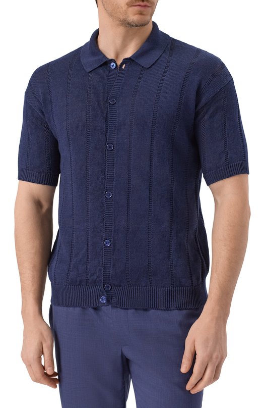 Кардиган изо льна и хлопка MVST MS60-1233-01MU Синий  MS60-1233-01MU Фото 3