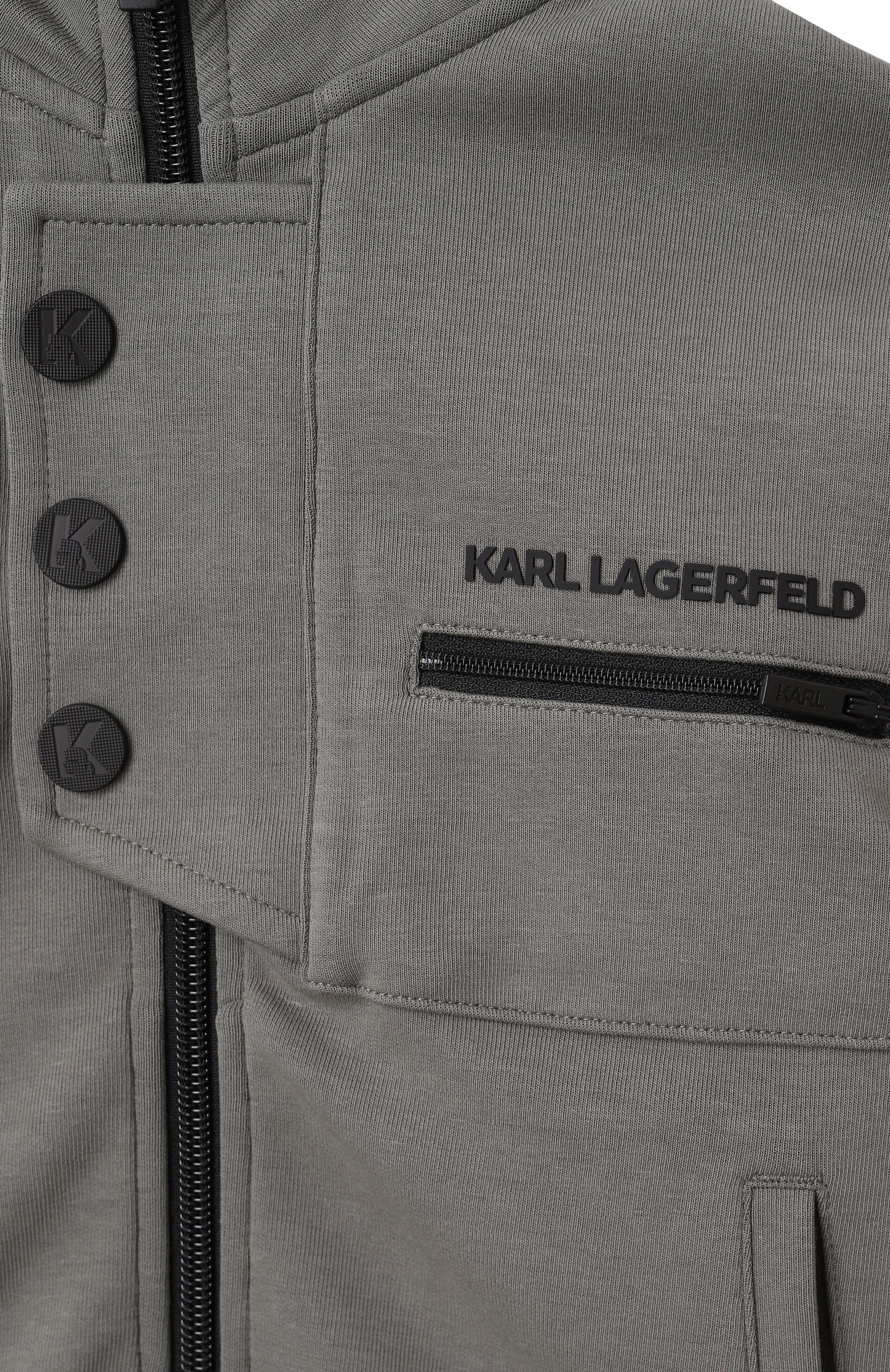 Толстовка KARL LAGERFELD KIDS серого цвета по цене 17100 руб., арт. Z30428, фото 3 Толстовка KARL LAGERFELD KIDS, арт. Z30428, фото 3