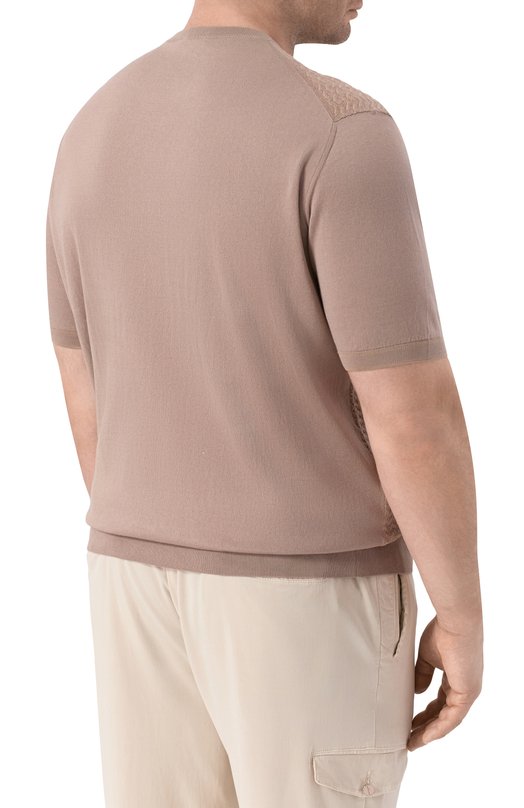 Джемпер из хлопка и шелка Stefano Ricci K212037G10/F26193 Бежевый  K212037G10/F26193 Фото 4