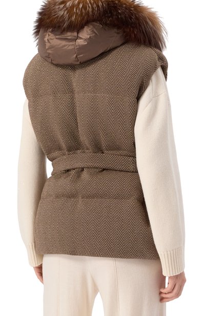 Пуховый жилет с отделкой из меха лисы FREEAGE, арт. WW25.VS013M.2939.130, фото 4