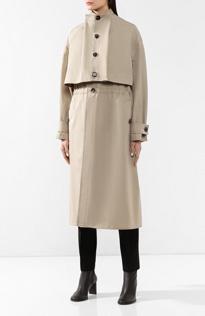 Плащ BOTTEGA VENETA бежевого цвета по цене 376500 руб., арт. 563096/VF1G1, фото 3 Плащ BOTTEGA VENETA, арт. 563096/VF1G1, фото 3