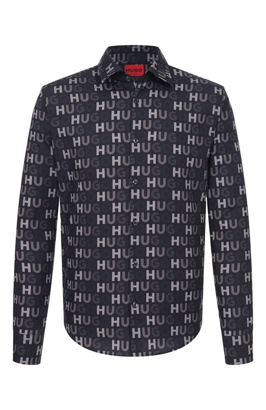 Хлопковая рубашка HUGO 50555775 Чёрный 50555775