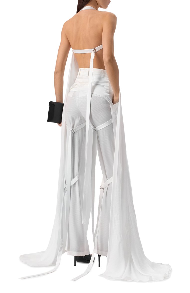 Женские брюки из вискозы ANN DEMEULEMEESTER белого цвета, арт. B0012420/FA573 | Фото 2 (Материал внешний: Вискоза; Длина (брюки, джинсы): Удлиненные; Материал сплава: Проставлено; Драгоценные камни: Проставлено; Стили: Кэжуэл; Силуэт Ж (брюки и джинсы): Прямые; Кросс-КТ: костюм; Женское Кросс-КТ: Брюки-одежда)