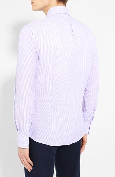 Рубашка из смеси льна и хлопка BRUNELLO CUCINELLI, арт. MQ6751718, фото 4