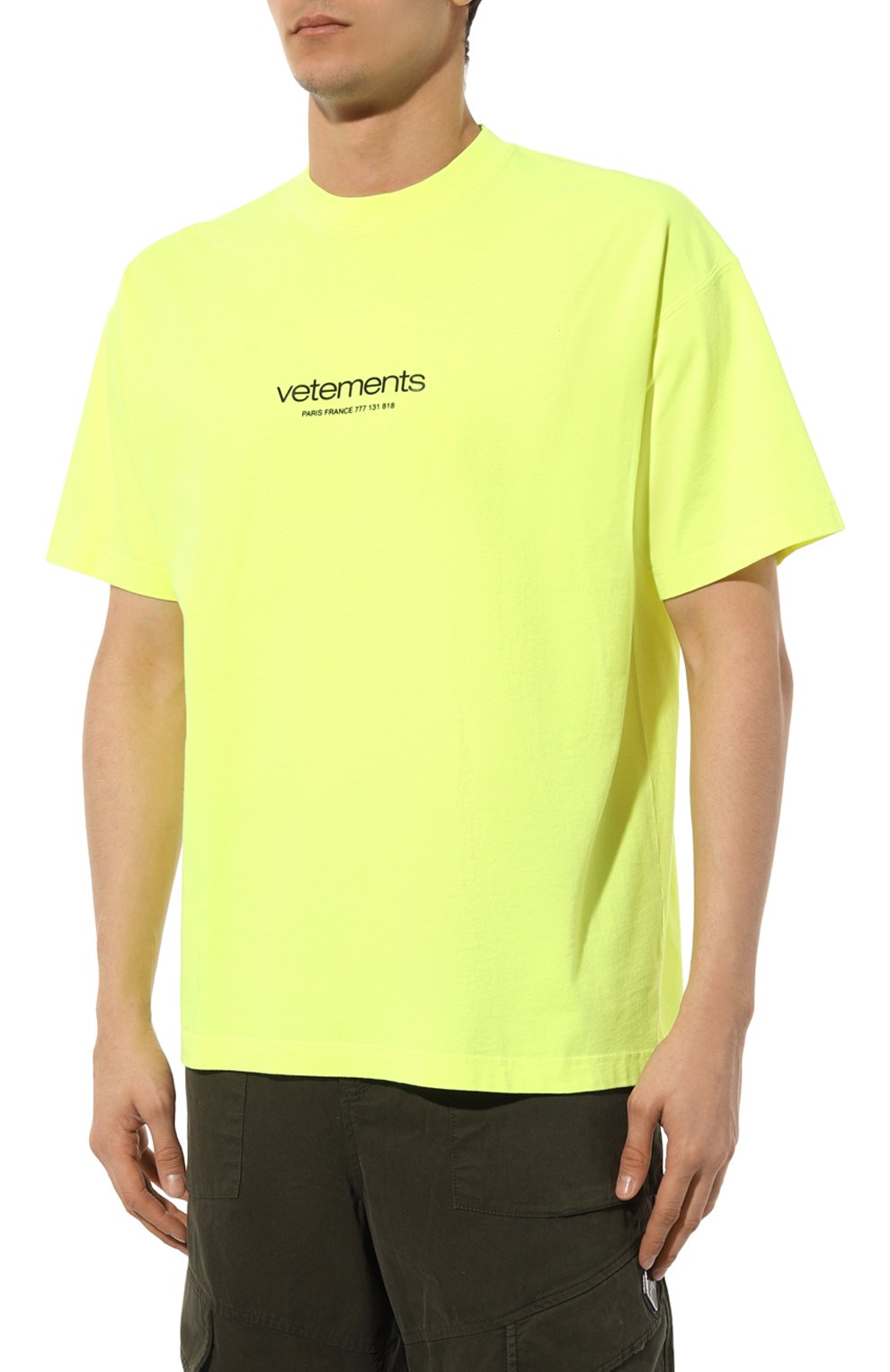 Хлопковая футболка VETEMENTS желтого цвета по цене 43950 руб., арт. UE64TR150Y, фото 7 Хлопковая футболка VETEMENTS, арт. UE64TR150Y, фото 7