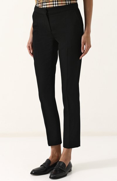 Шерстяные укороченные брюки со стрелками BURBERRY, арт. 4072506, фото 3