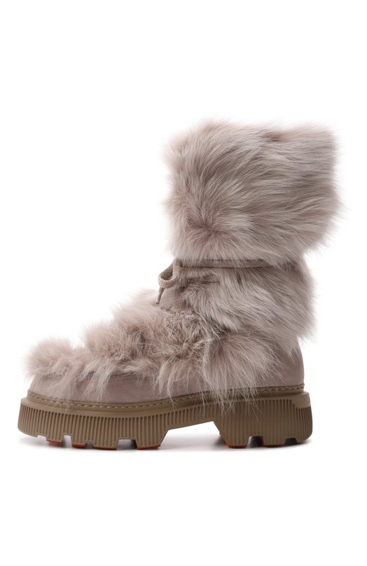 Полусапоги с мехом лисы Santoni WTCG71968GA2AHFT Бежевый  WTCG71968GA2AHFT Фото 4