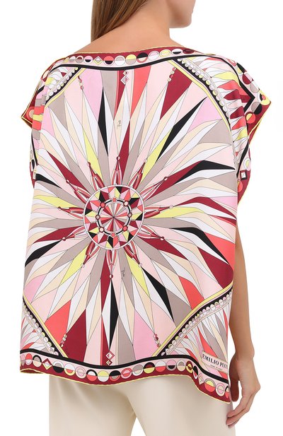 Шелковый топ EMILIO PUCCI розового цвета по цене 37750 руб., арт. 0RWM70/0R826, фото 4 Шелковый топ EMILIO PUCCI, арт. 0RWM70/0R826, фото 4
