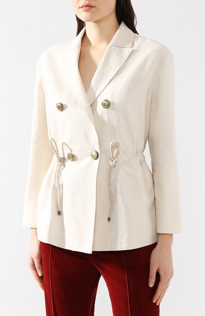 Жакет из смеси хлопка и льна BRUNELLO CUCINELLI, арт. MF5798493, фото 3