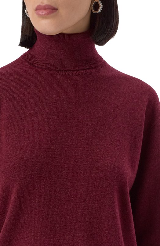 Кашемировая водолазка Brunello Cucinelli M12150103P Бордовый  M12150103P Фото 5