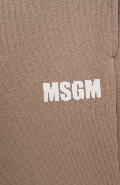 Хлопковые шорты MSGM KIDS бежевого цвета по цене 7555 руб., арт. S5MSJUBE072, фото 3 Хлопковые шорты MSGM KIDS, арт. S5MSJUBE072, фото 3