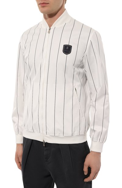 Бомбер BRUNELLO CUCINELLI белого цвета по цене 149000 руб., арт. MB417B2305, фото 3 Бомбер BRUNELLO CUCINELLI, арт. MB417B2305, фото 3