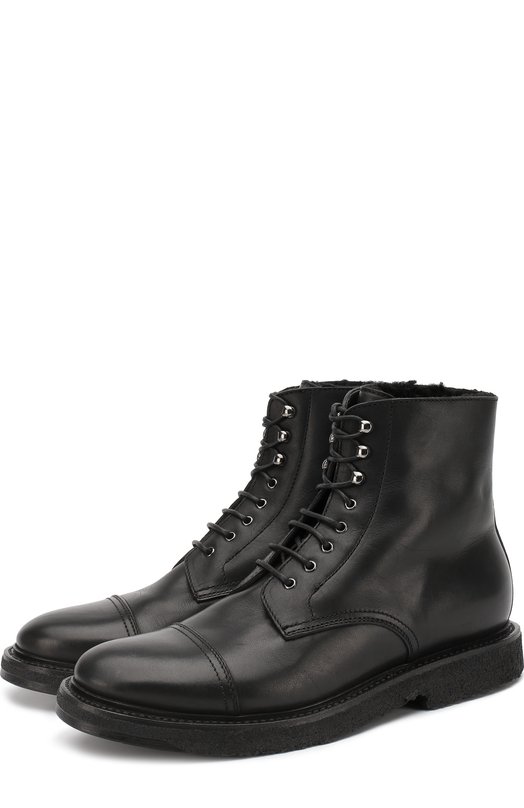 

Кожаные ботинки Ralph Lauren, Чёрный
