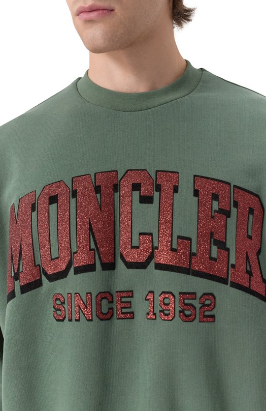 Хлопковый свитшот Moncler 8G00019/M2642/87E Зелёный  8G00019/M2642/87E Фото 5