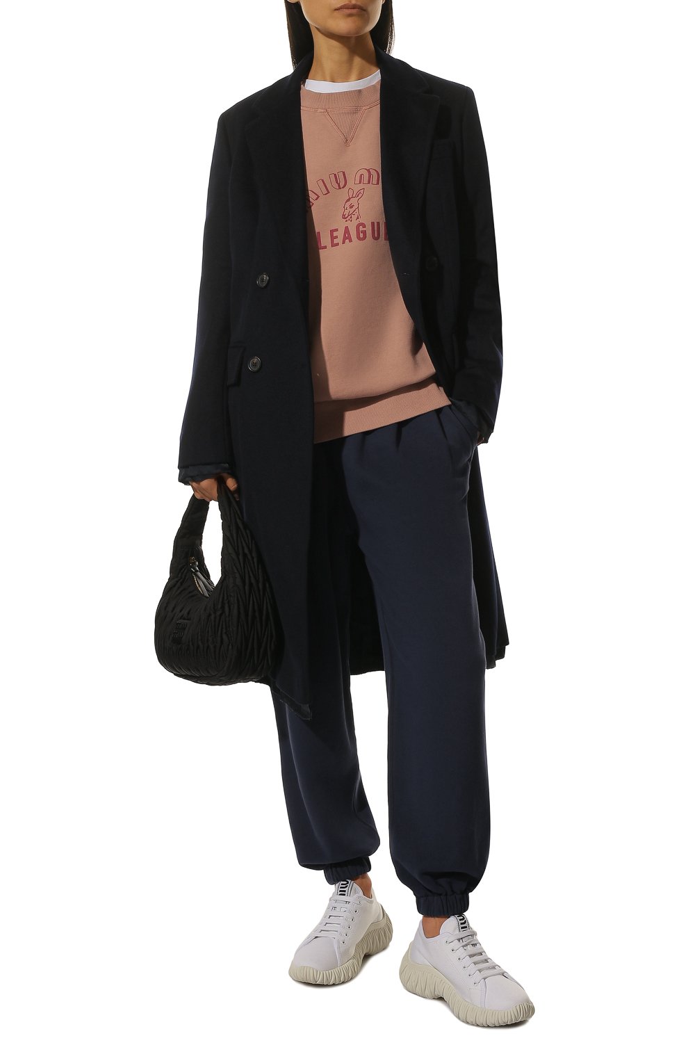 Хлопковые джоггеры MIU MIU, арт. MJP224-1IG3-F0008, фото 2