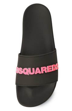 Женские шлепанцы DSQUARED2 черного цвета, арт. FFW0017/17205013 | Фото 6 (Подошва: Платформа; Материал сплава: Проставлено; Драгоценные камни: Проставлено; Материал внешний: Резина)