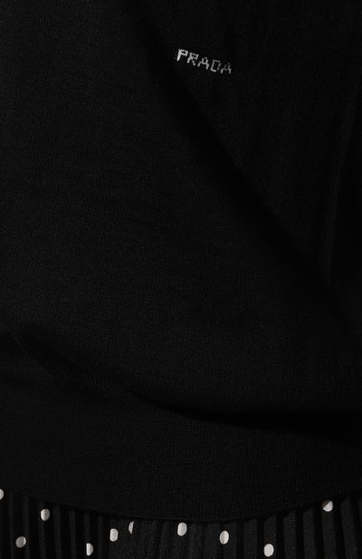Шерстяной кардиган PRADA черного цвета по цене 110000 руб., арт. P25I17-1S9C-F0002-211, фото 5 Шерстяной кардиган PRADA, арт. P25I17-1S9C-F0002-211, фото 5