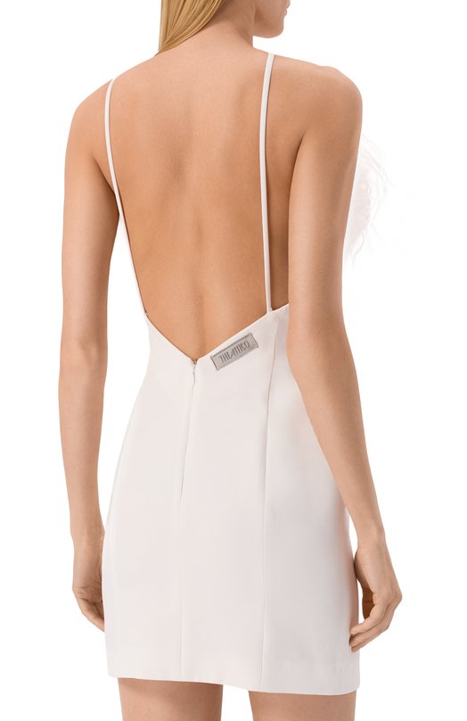 Платье с отделкой перьями The Attico 260WCA00468/PLL088FS Белый  260WCA00468/PLL088FS Фото 3