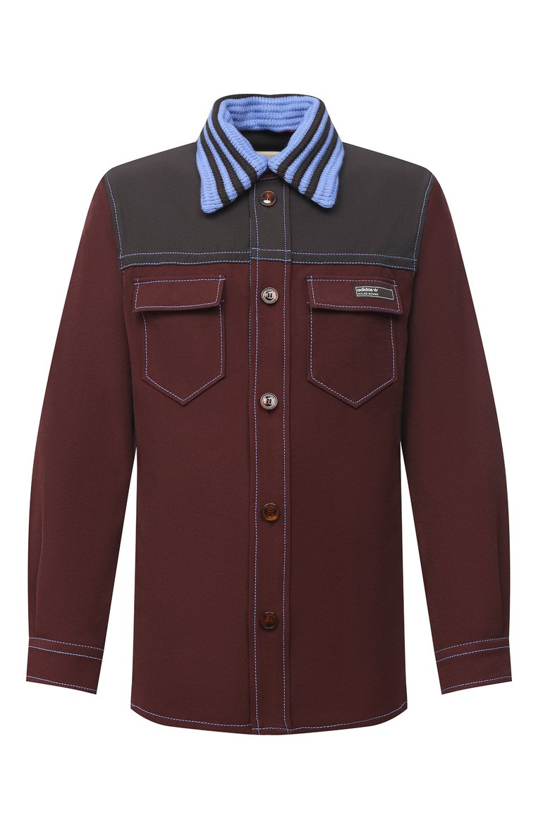 Мужская рубашка adidas originals x wales bonner ADIDAS ORIGINALS коричневого цвета, арт. GM6636 | Фото 1 (Материал внешний: Синтетический материал; Длина (для топов): Стандартные; Воротник: Кент; Стили: Спорт-шик; Рукава: Длинные; Случай: Повседневный; Принт: Однотонные; Манжеты: На пуговицах)