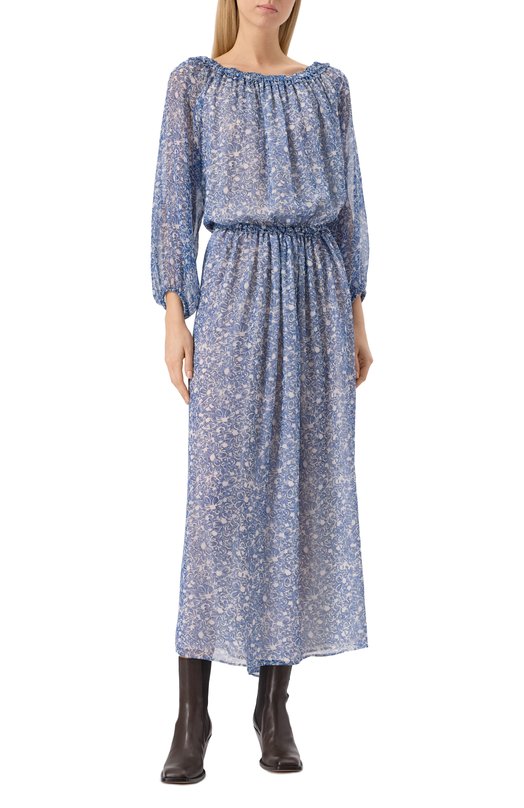 Шелковое платье Weekend Max Mara ENZA Синий  ENZA Фото 3