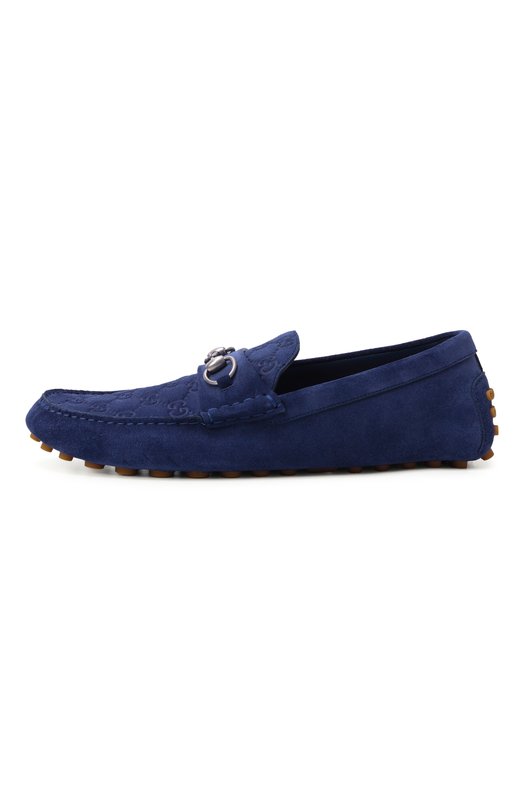 Замшевые мокасины Gucci 795279/AADWB Синий  795279/AADWB Фото 4