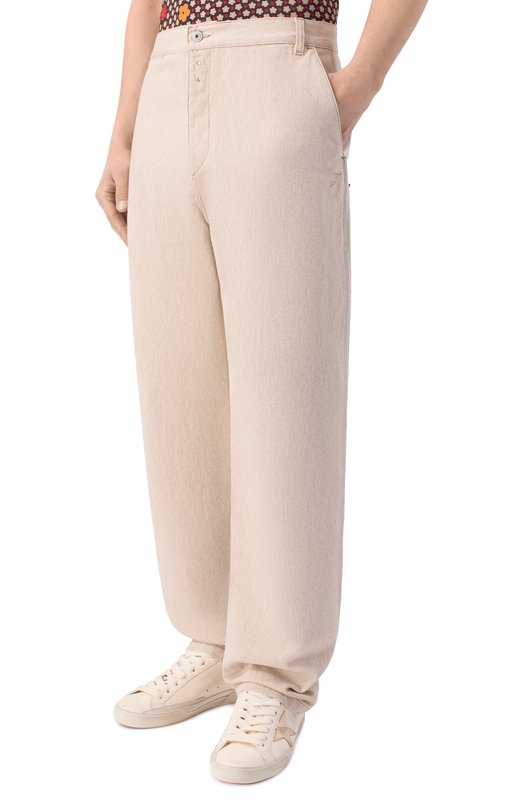 Хлопковые брюки Jacquemus 26EPAM00550/AD00044 Бежевый  26EPAM00550/AD00044 Фото 3