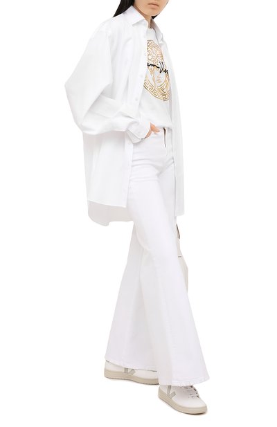 Хлопковая футболка VERSACE белого цвета по цене 29950 руб., арт. A87456/A228806, фото 2 Хлопковая футболка VERSACE, арт. A87456/A228806, фото 2