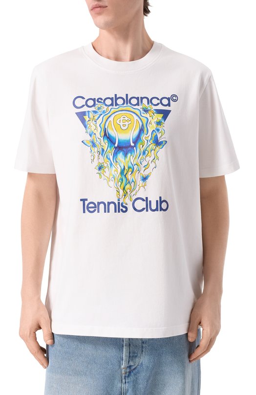 Хлопковая футболка Casablanca M-SP26-JTS-001-01 Белый  M-SP26-JTS-001-01 Фото 3