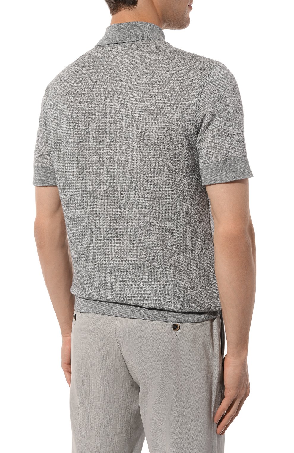 Поло из хлопка и льна ZEGNA, арт. UD372A7/D727, фото 4