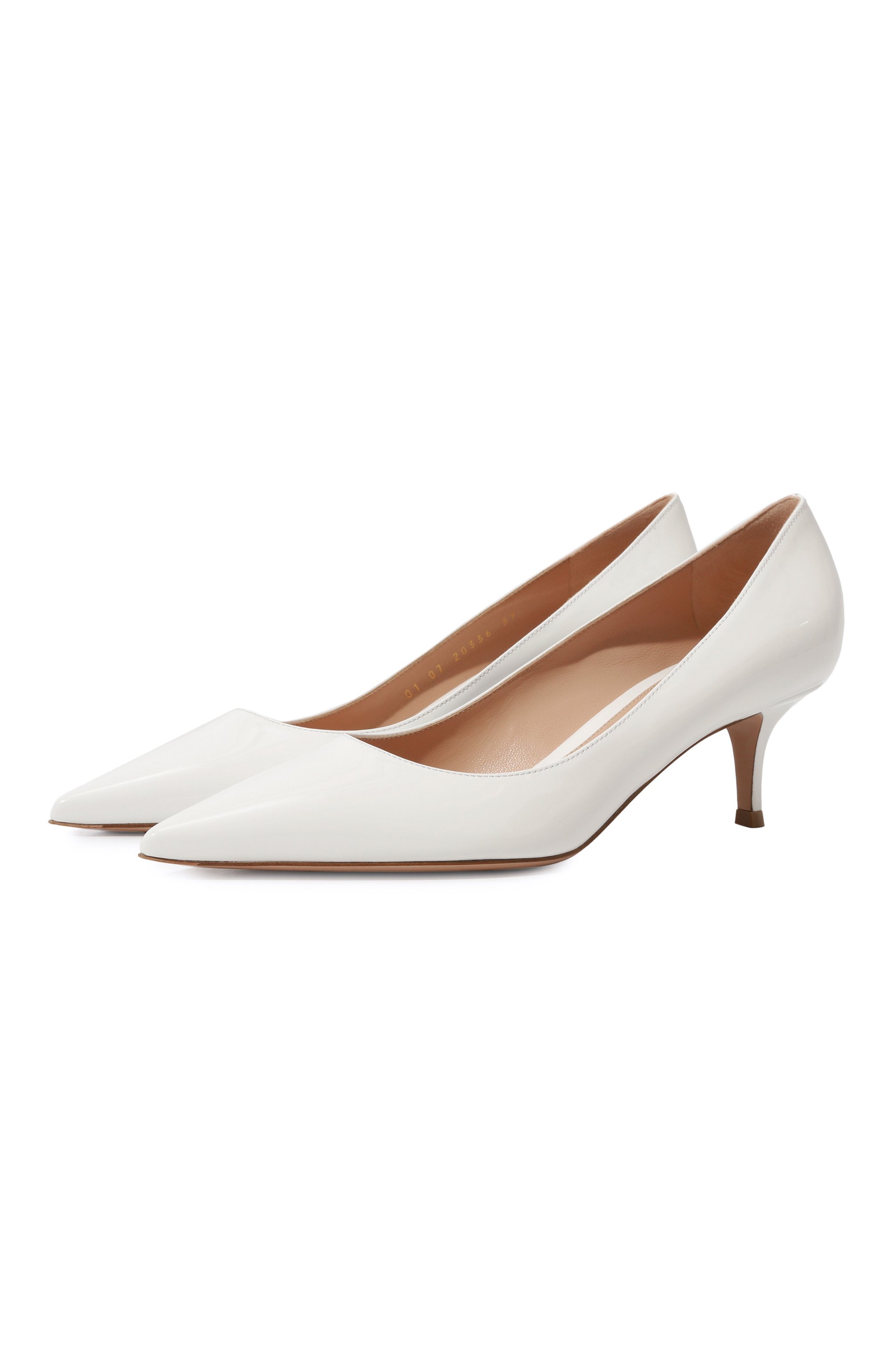 Лакированные туфли gianvito 55 GIANVITO ROSSI белого цвета по цене 87600 руб., арт. G20336.55RIC.VERBIAN, фото 1 Лакированные туфли gianvito 55 GIANVITO ROSSI, арт. G20336.55RIC.VERBIAN, фото 1