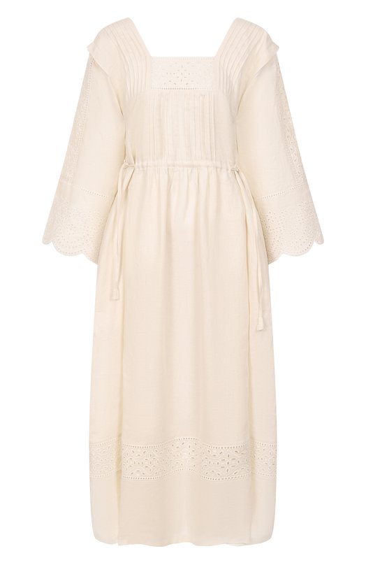 Льняное платье Weekend Max Mara LUGLI0 Кремовый LUGLI0