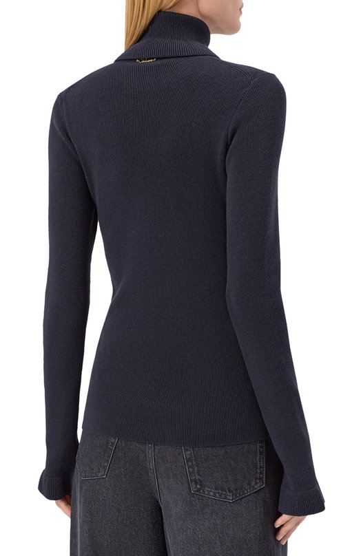 Водолазка из хлопка и шерсти Chloé CH25AMP14520 Синий  CH25AMP14520 Фото 4