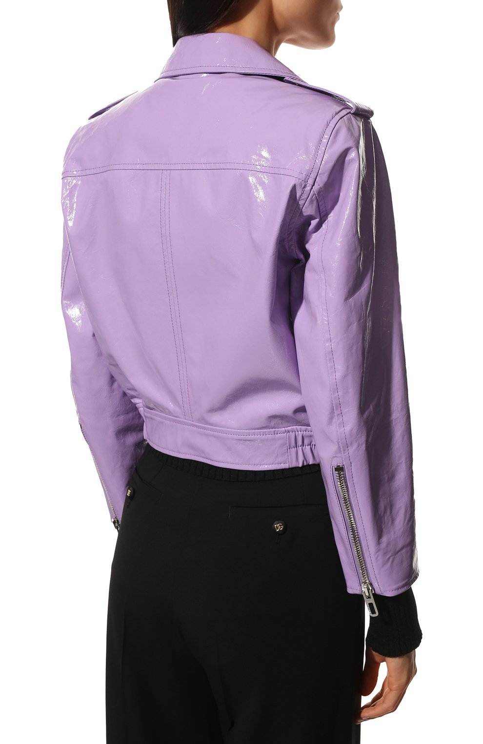 Кожаная куртка DROME сиреневого цвета по цене 112000 руб., арт. DPD3162P/D2092P, фото 4 Кожаная куртка DROME, арт. DPD3162P/D2092P, фото 4