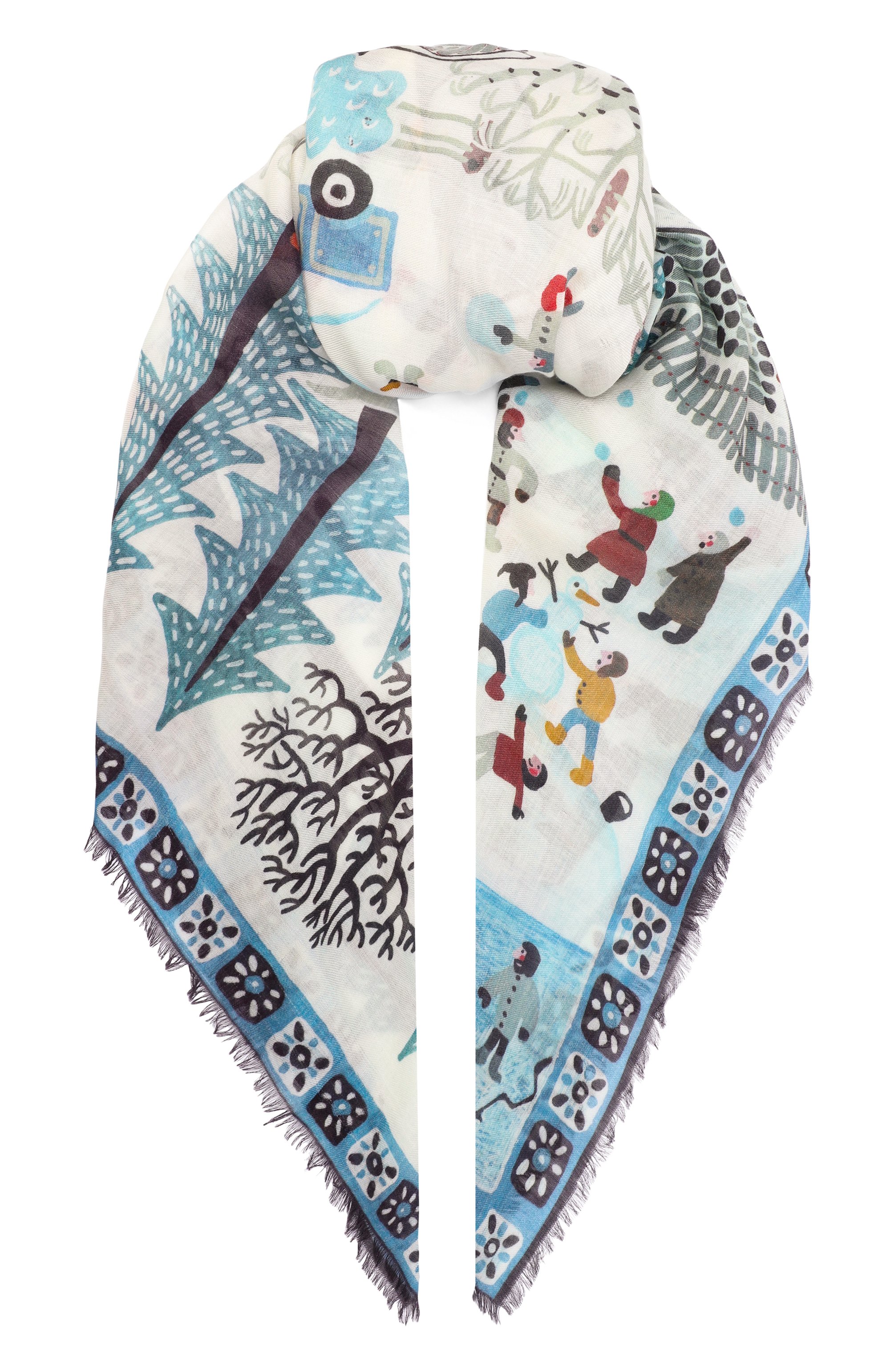 Шаль зимняя деревня из кашемира и шерсти GOURJI, арт. 91233555/6144114, фото 1