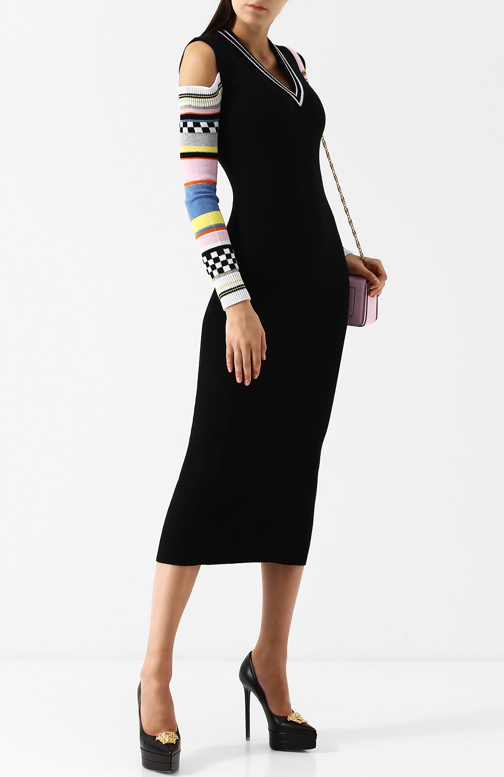 Кожаные туфли palazzo с брошью на шпильке VERSACE, арт. DSR384S/DVT2PB, фото 2