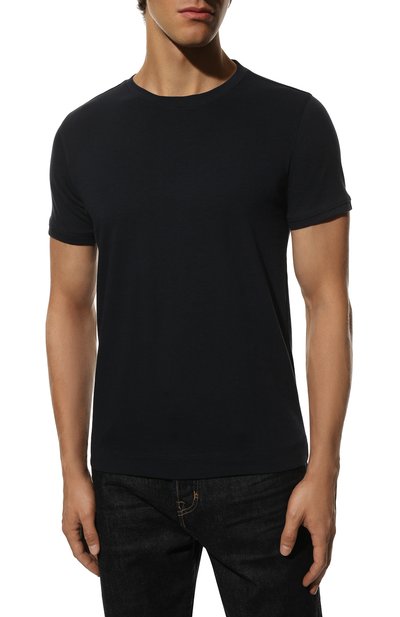 Хлопковая футболка FRADI темно-синего цвета по цене 18750 руб., арт. T65/TN5425, фото 3 Хлопковая футболка FRADI, арт. T65/TN5425, фото 3