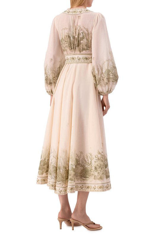 Хлопковое платье Zimmermann 2456DRS262 Кремовый  2456DRS262 Фото 3