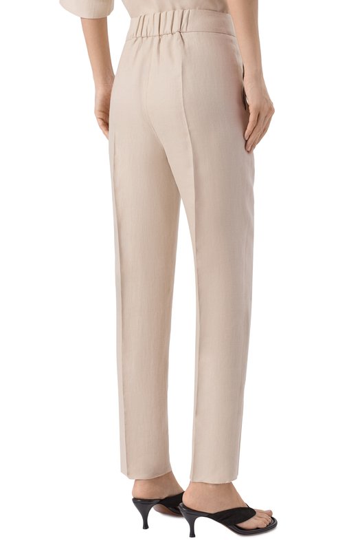 Льняные брюки Agnona T71010E/U3034E Бежевый  T71010E/U3034E Фото 4