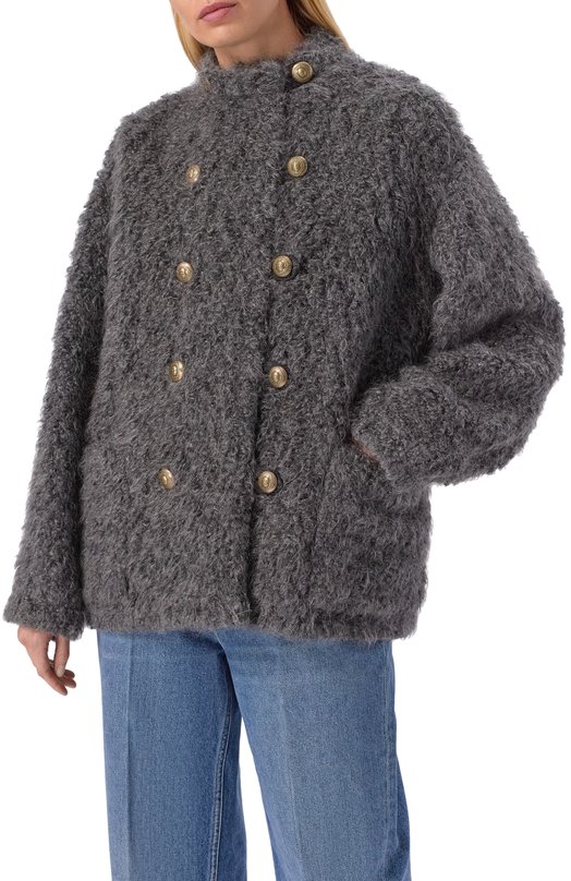 Шерстяное полупальто Giorgio Armani GW001785/TE16789 Серый  GW001785/TE16789 Фото 3