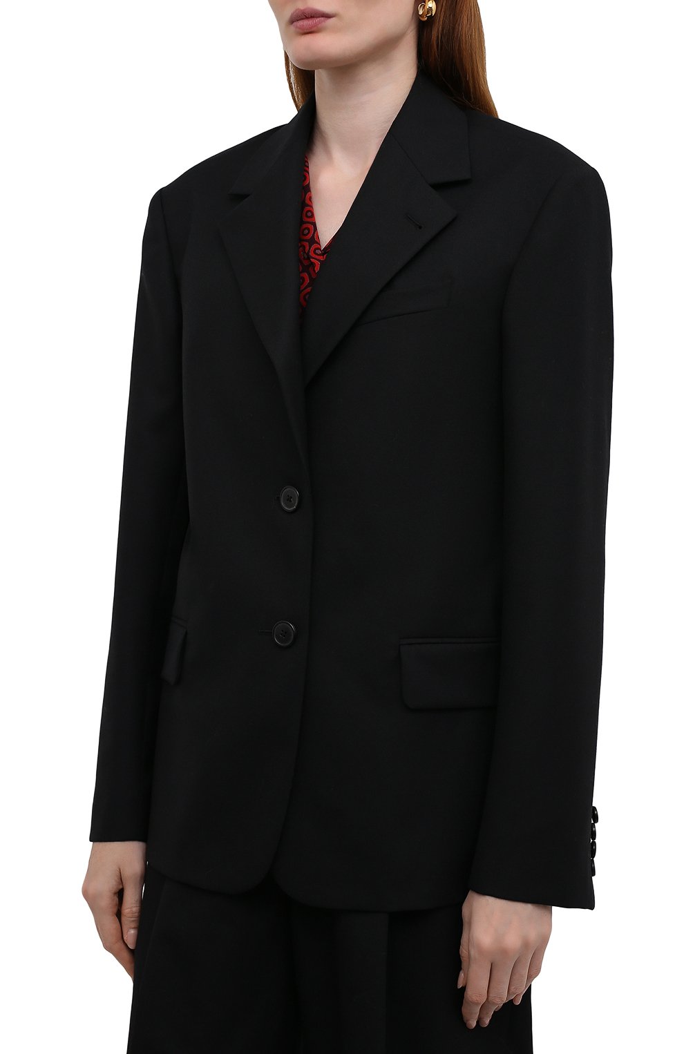 Шерстяной жакет DRIES VAN NOTEN черного цвета по цене 105500 руб., арт. 212-030418-3183, фото 3 Шерстяной жакет DRIES VAN NOTEN, арт. 212-030418-3183, фото 3