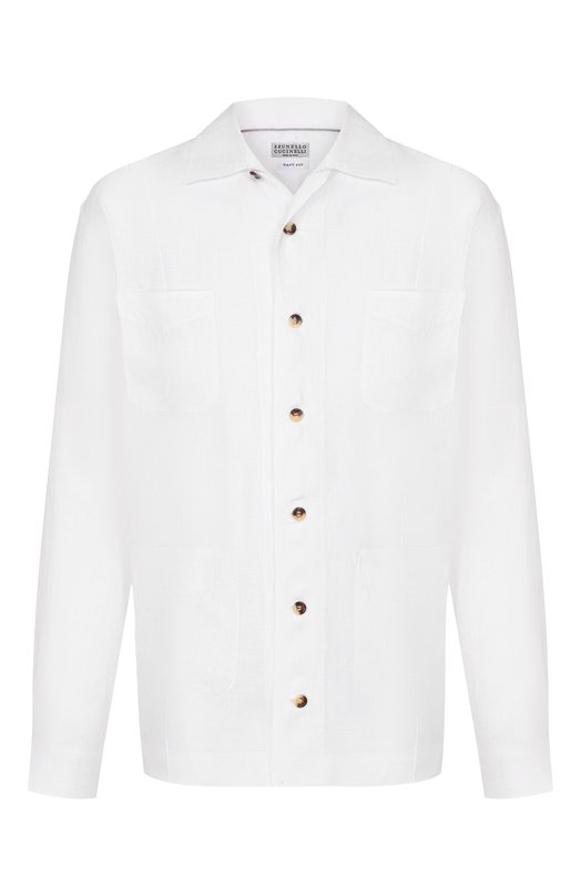 Льняная рубашка Brunello Cucinelli MM6840648 Белый MM6840648
