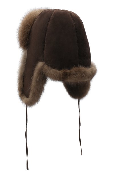 Шапка-ушанка с отделкой из меха соболя FURLAND коричневого цвета по цене 168000 руб., арт. 0106203210054100007, фото 2 Шапка-ушанка с отделкой из меха соболя FURLAND, арт. 0106203210054100007, фото 2