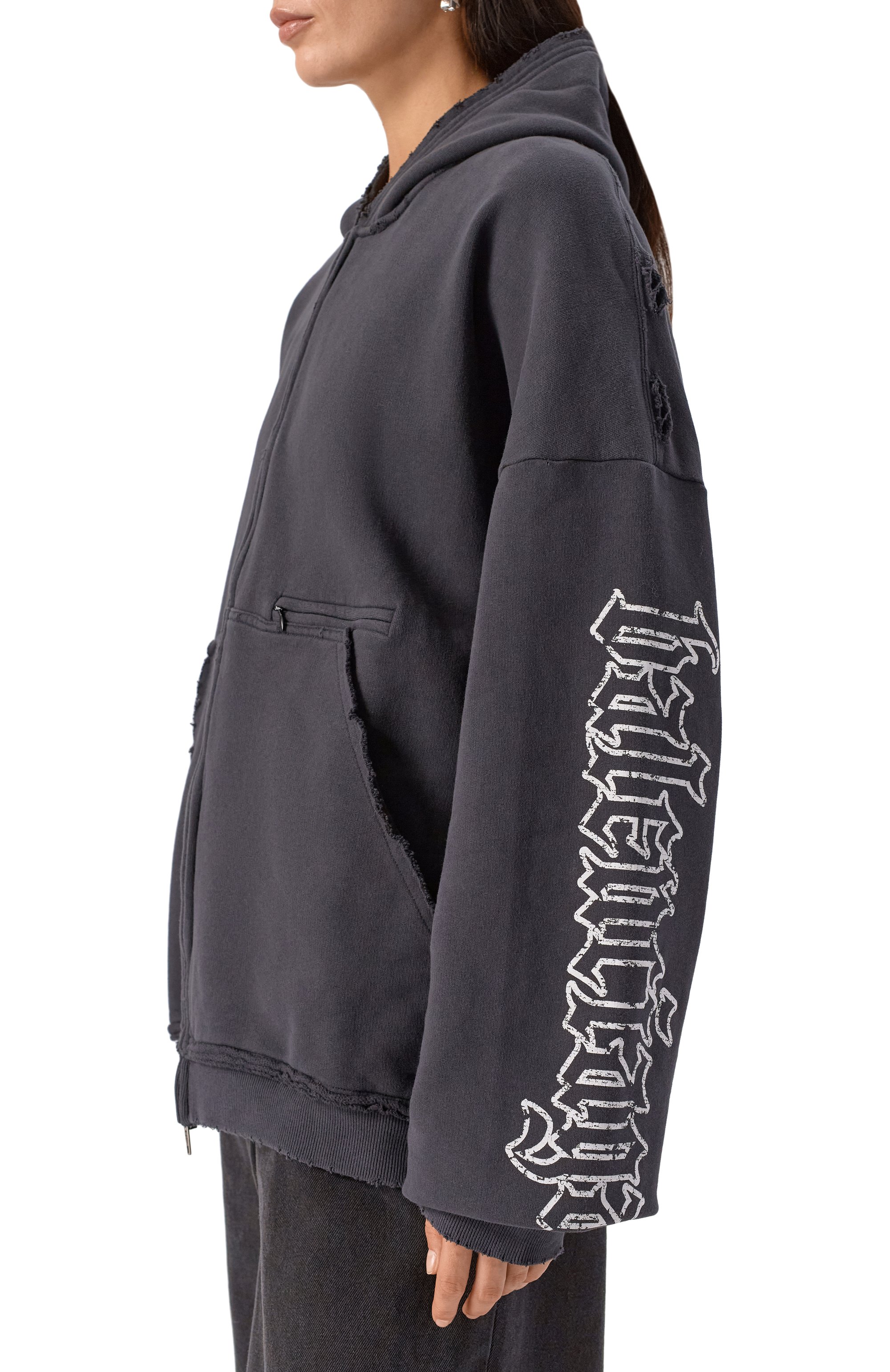 Хлопковая толстовка BALENCIAGA темно-серого цвета по цене 199500 руб., арт. 808227/TSVW5, фото 3 Хлопковая толстовка BALENCIAGA, арт. 808227/TSVW5, фото 3