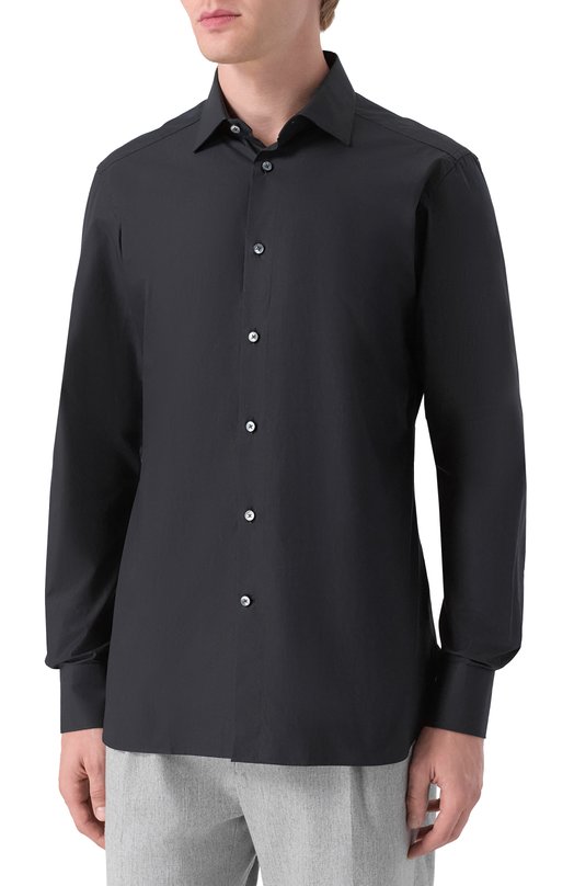 Хлопковая сорочка Zegna 9MS0MT/RCT1069 Синий  9MS0MT/RCT1069 Фото 3