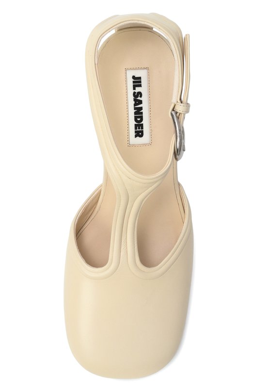 Кожаные туфли Mary Jane Jil Sander J16WM0004-P8226 Кремовый  J16WM0004-P8226 Фото 6